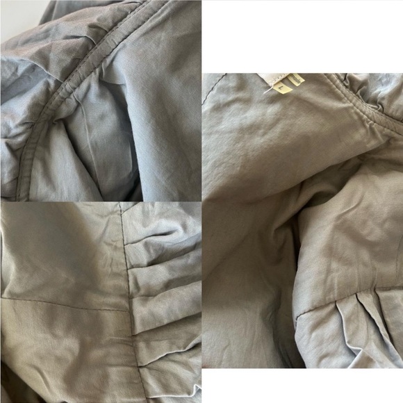 Calvin Klein Coquette Grey Ruffled Blouse with Waist Tie Blouse size large. - Picture 5 of 8